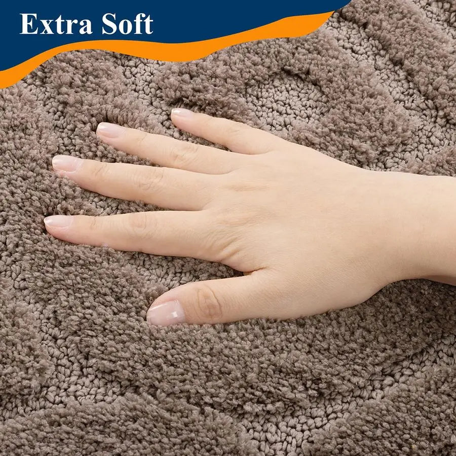 Bathroom Rugs Sets 5 Piece, Ultra Soft Absorbent Bath Mat for Bathroom, Non Slip Washable Bath Rug Set with Toilet Cover, Plush