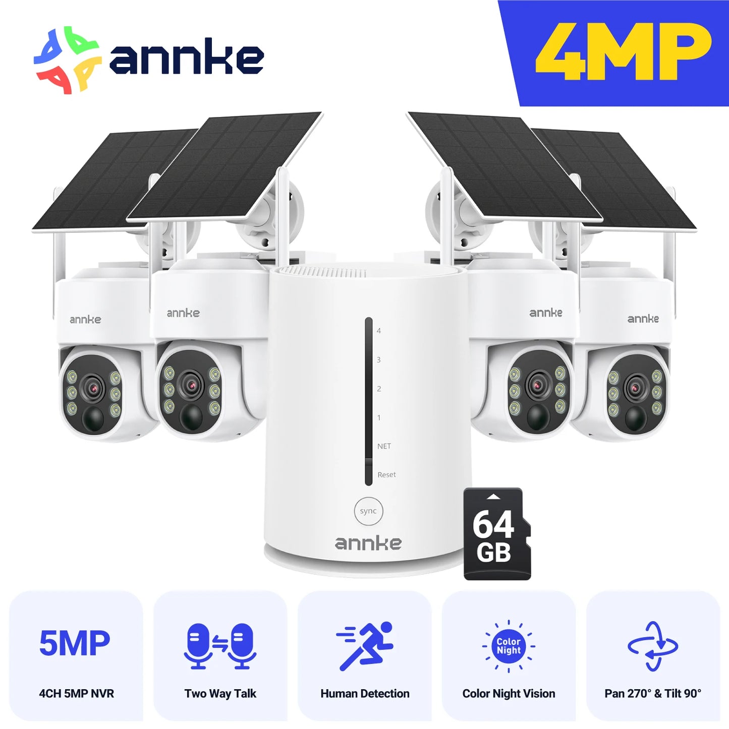 ANNKE 4MP Wireless Security Camera System 4CH NVR