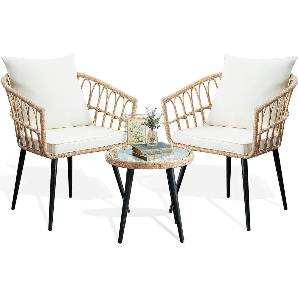 Outdoor Wicker Bistro Set For Balcony Patio Poolside