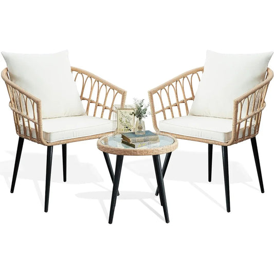 Outdoor Wicker Bistro Set For Balcony Patio Poolside