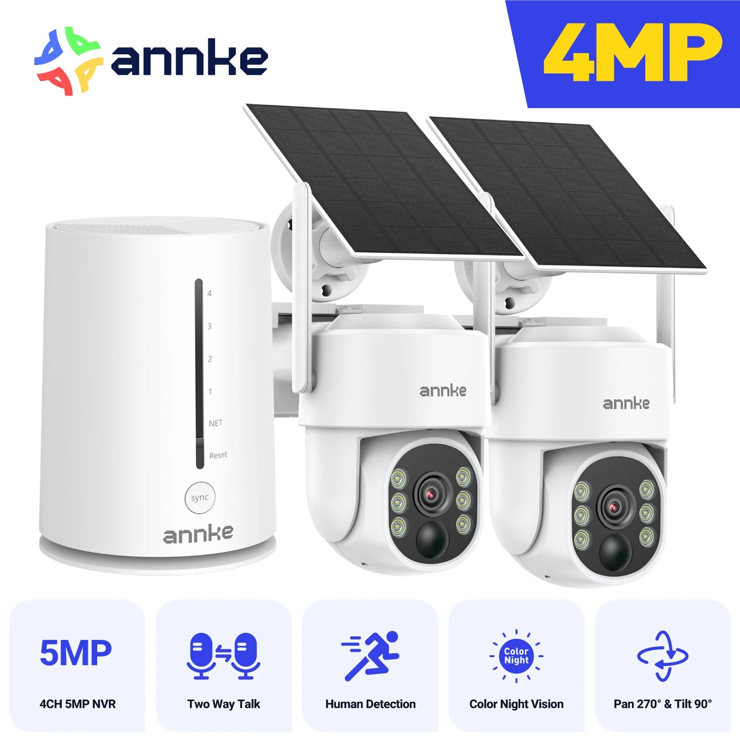 ANNKE 4MP Wireless Security Camera System 4CH NVR