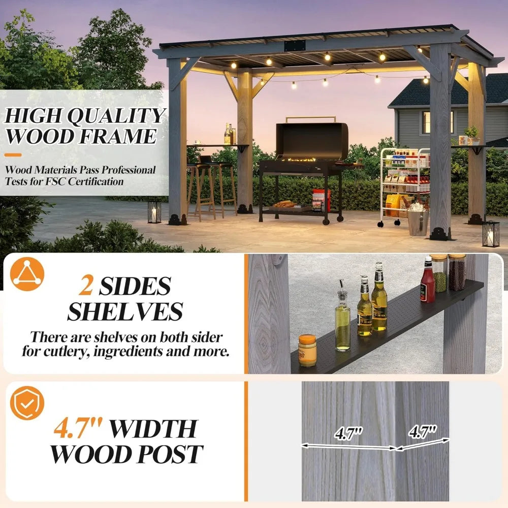 12.5'x6.5' Outdoor Grill Gazebo
