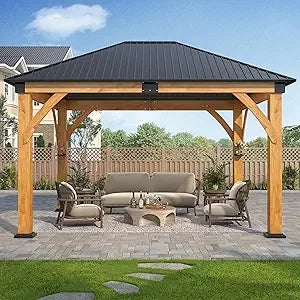 12.5'x6.5' Outdoor Grill Gazebo