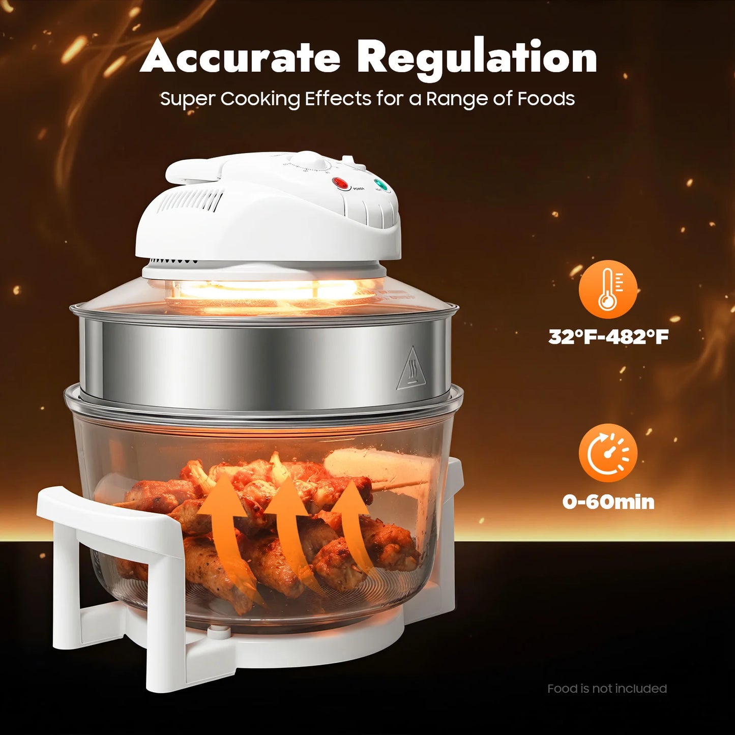 Air Fryer With Grill Rack Oil Free 360 Degree Circulation