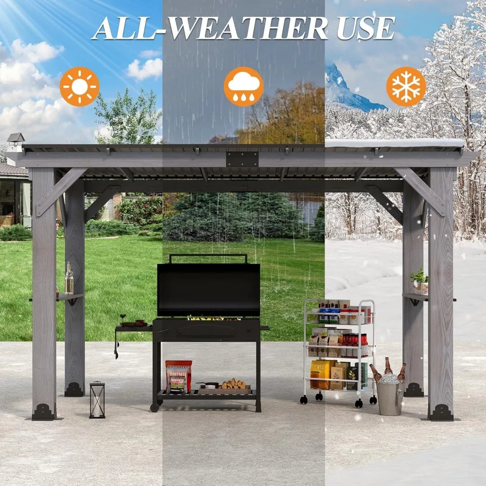 12.5'x6.5' Outdoor Grill Gazebo