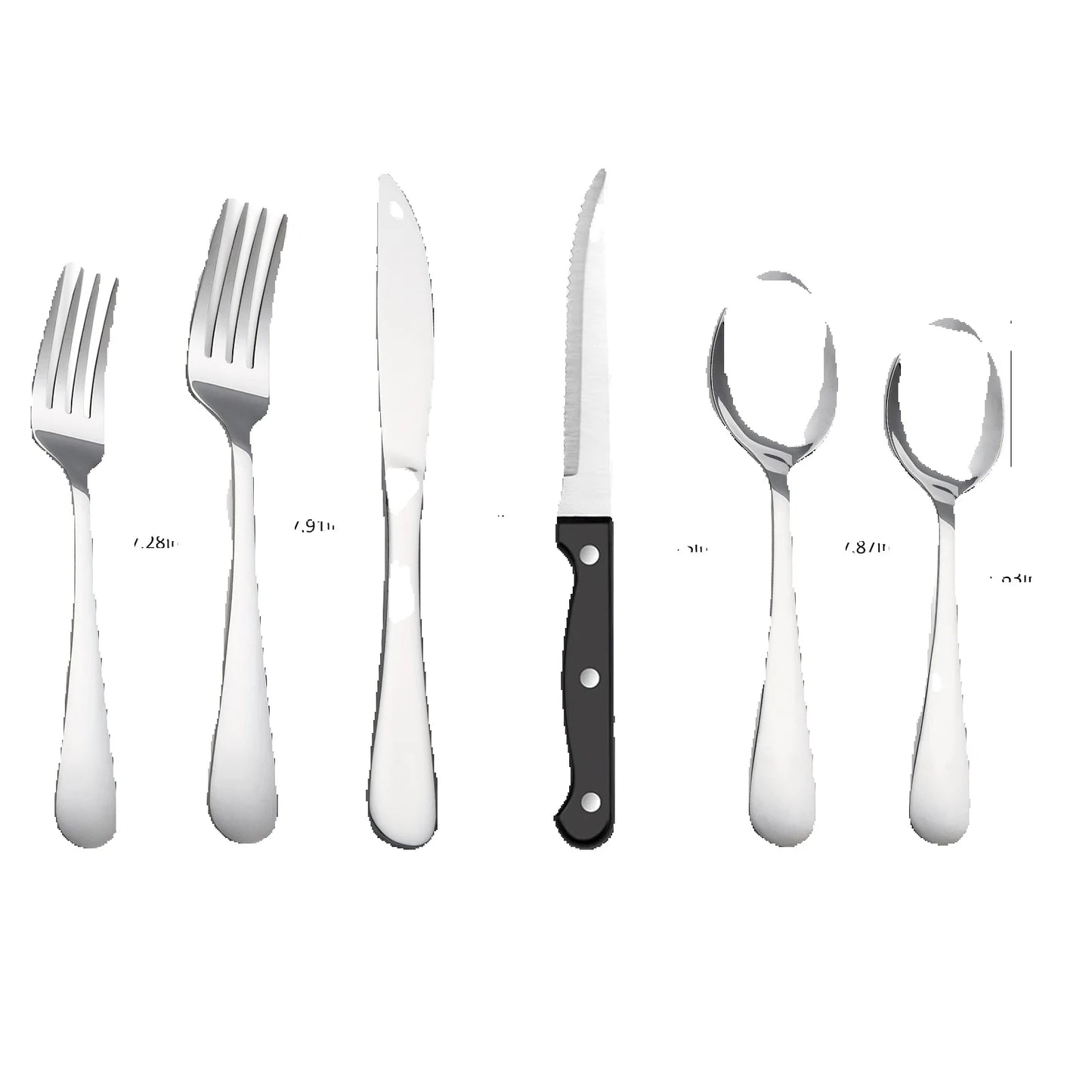 NONEDinnerware 24-Piece Stainless Steel Tableware Set for 4